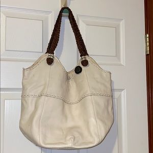 The Sak Cream Leather Shoulder Bag.